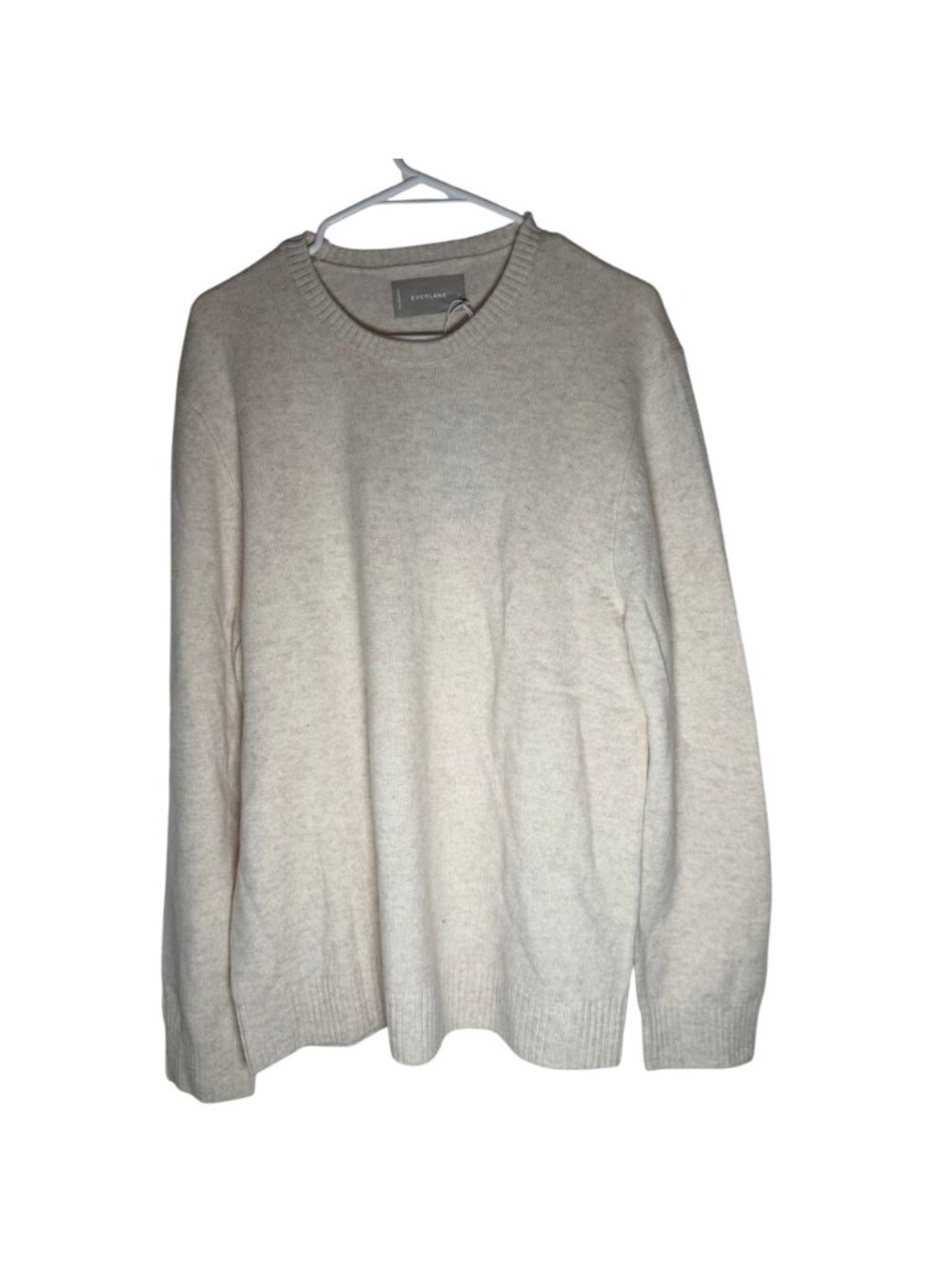 Everlane The Premium Merino Crew Neck Sweater Men's Size Large in Oat New W/ Tag - Picture 2 of 6